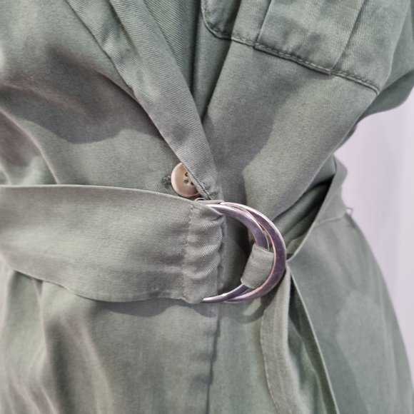 Zara Short Sleeve Wrap Around Shirt Dress Medium Used Once. - Picture 6 of 10